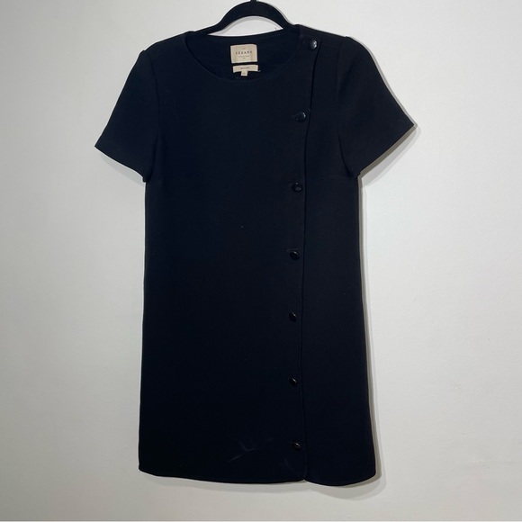 SEZANE Women Carolle Front Buttons Black Dress 38 Mid-length CUTE - Picture 4 of 8